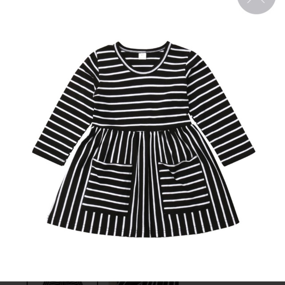 Everly striped Black Dress